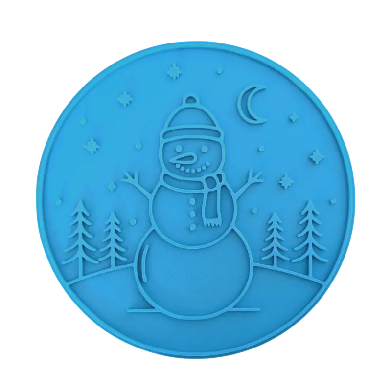 Schneemann bei Nacht - Keramikstempel Prägestempel - Spruchstempel