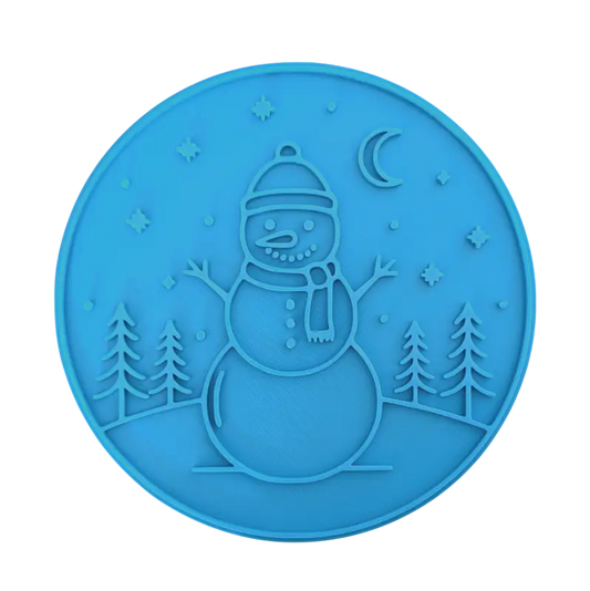 Schneemann bei Nacht - Keramikstempel Prägestempel - Spruchstempel