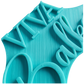 Makroaufnahme des Schriftzugs Viva Balkonia. Die präzisen Konturen machen diesen Textstempel perfekt für kreative Arbeiten mit Kaltporzellan oder Ton.