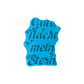 Draufsicht auf den Prägestempel für Ton mit dem Spruch 'Gute Nacht, mein Stern'. Ein detailreicher Textstempel für liebevolle Baby-Keramik und Kinderzimmer-Deko.