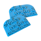 Schrägansicht der Tonstempel mit maritimer Schrift. Das hochwertige Töpferwerkzeug besticht durch präzise Konturen für absolut saubere Abdrücke in Modelliermasse.