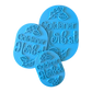 Zwei blaue Spruch-Stempel Goldener Herbst in unterschiedlichen Größen für gemütliche Herbst-Keramik.