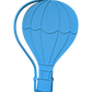 Schrägansicht der Prägeplatte Heißluftballon. Das tiefe, präzise Profil sorgt für absolut saubere Konturen und Muster in der Modelliermasse.