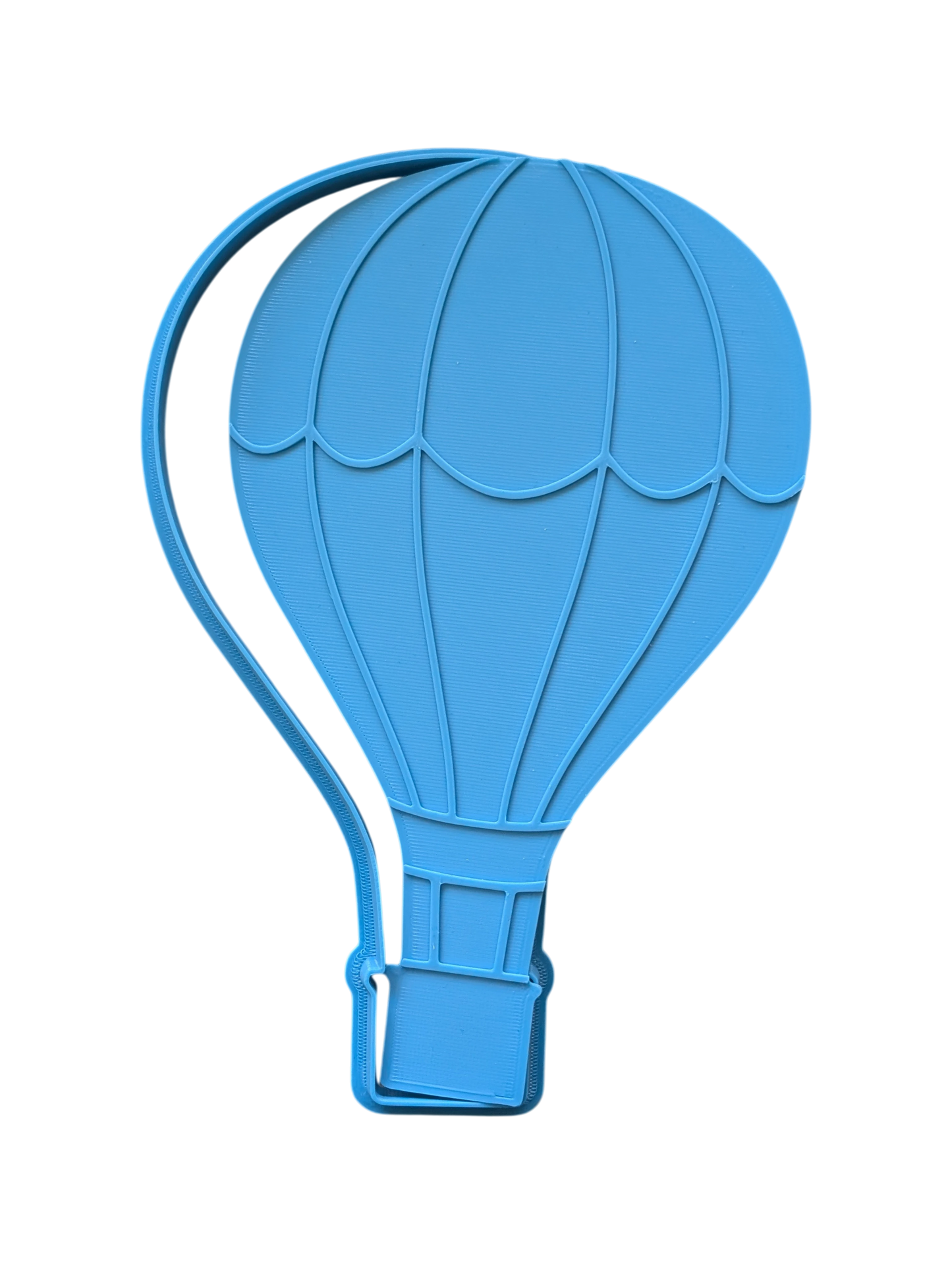 Schrägansicht der Prägeplatte Heißluftballon. Das tiefe, präzise Profil sorgt für absolut saubere Konturen und Muster in der Modelliermasse.