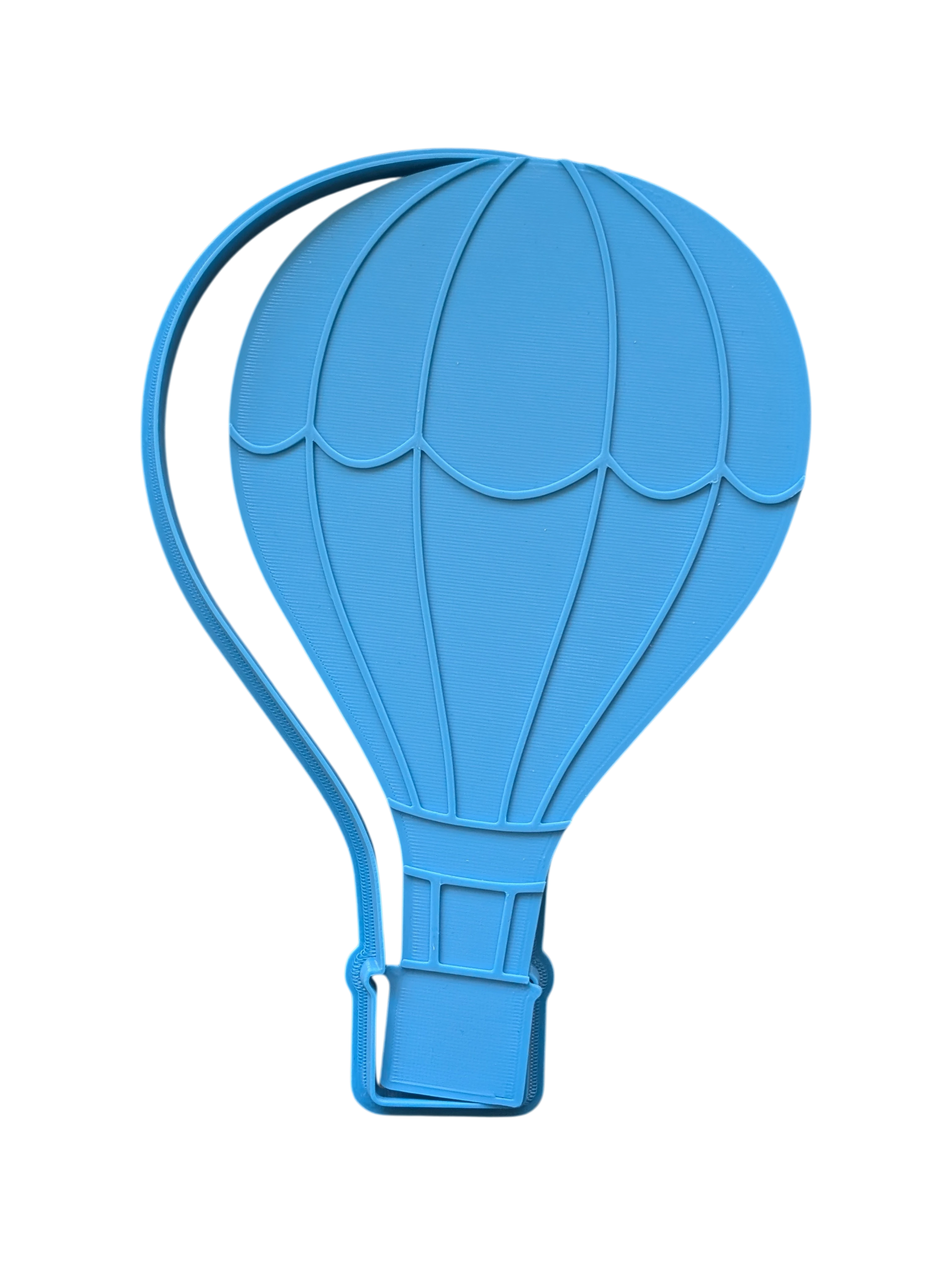 Schrägansicht der Prägeplatte Heißluftballon. Das tiefe, präzise Profil sorgt für absolut saubere Konturen und Muster in der Modelliermasse.