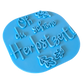 Perspektivische Detailansicht des blauen Stempels Oh du schöne Herbstzeit für gemütliche Herbst-Keramik.