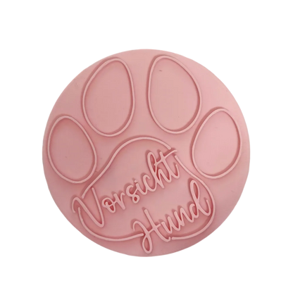 Vorsicht Hund - Prägestempel mit passendem Ausstecher - 12cm - Spruchstempel
