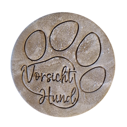 Vorsicht Hund - Prägestempel mit passendem Ausstecher - Spruchstempel