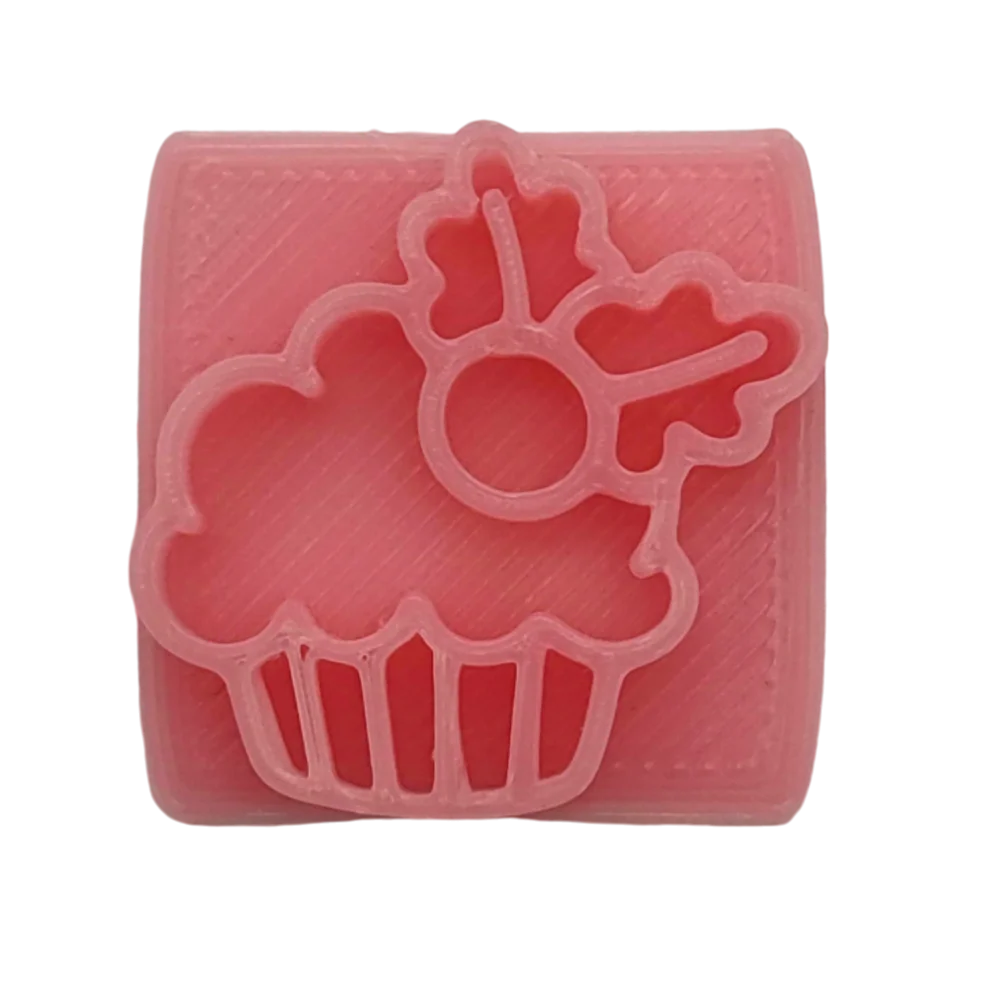 Weihnachts-Icon - Mistelzweigcupcake - Prägestempel - Spruchstempel