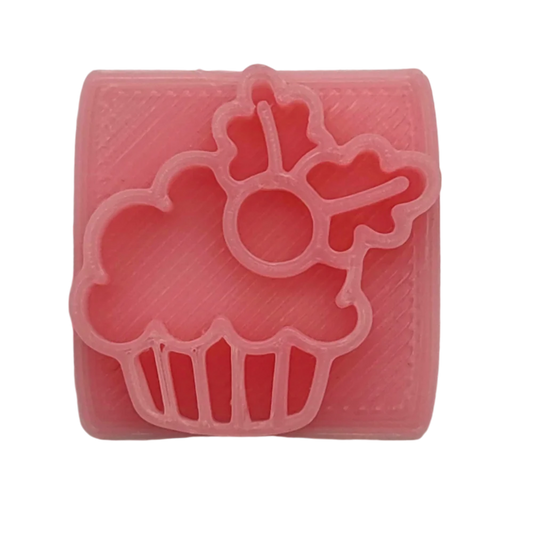 Weihnachts-Icon - Mistelzweigcupcake - Prägestempel - Spruchstempel