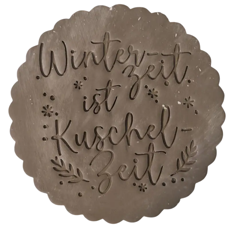 Winterzeit ist Kuschelzeit - Keramikstempel Prägestempel - Spruchstempel